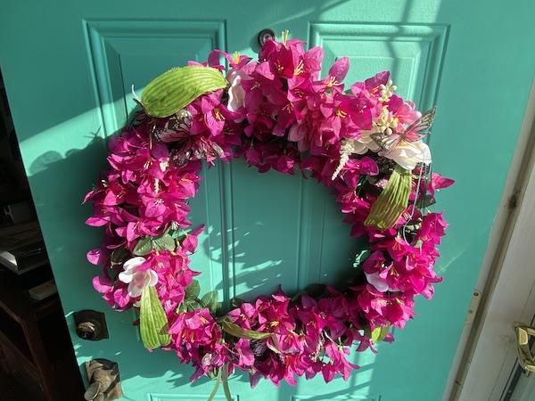 Bougainvillea wreath.